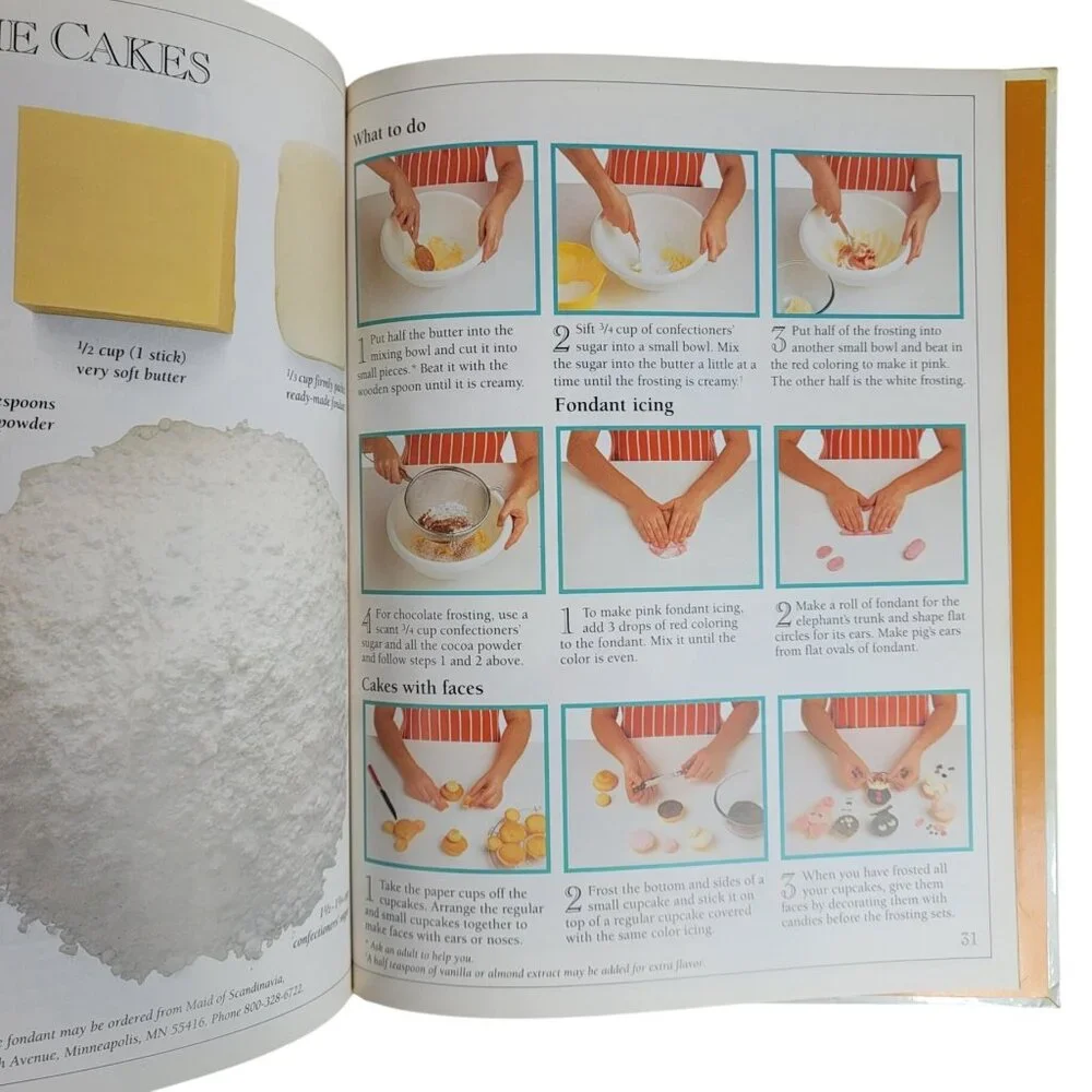 My First Baking Book 1991 Drew Cookbook 1989 Wilkes Set of 2 Vintage Hardcover